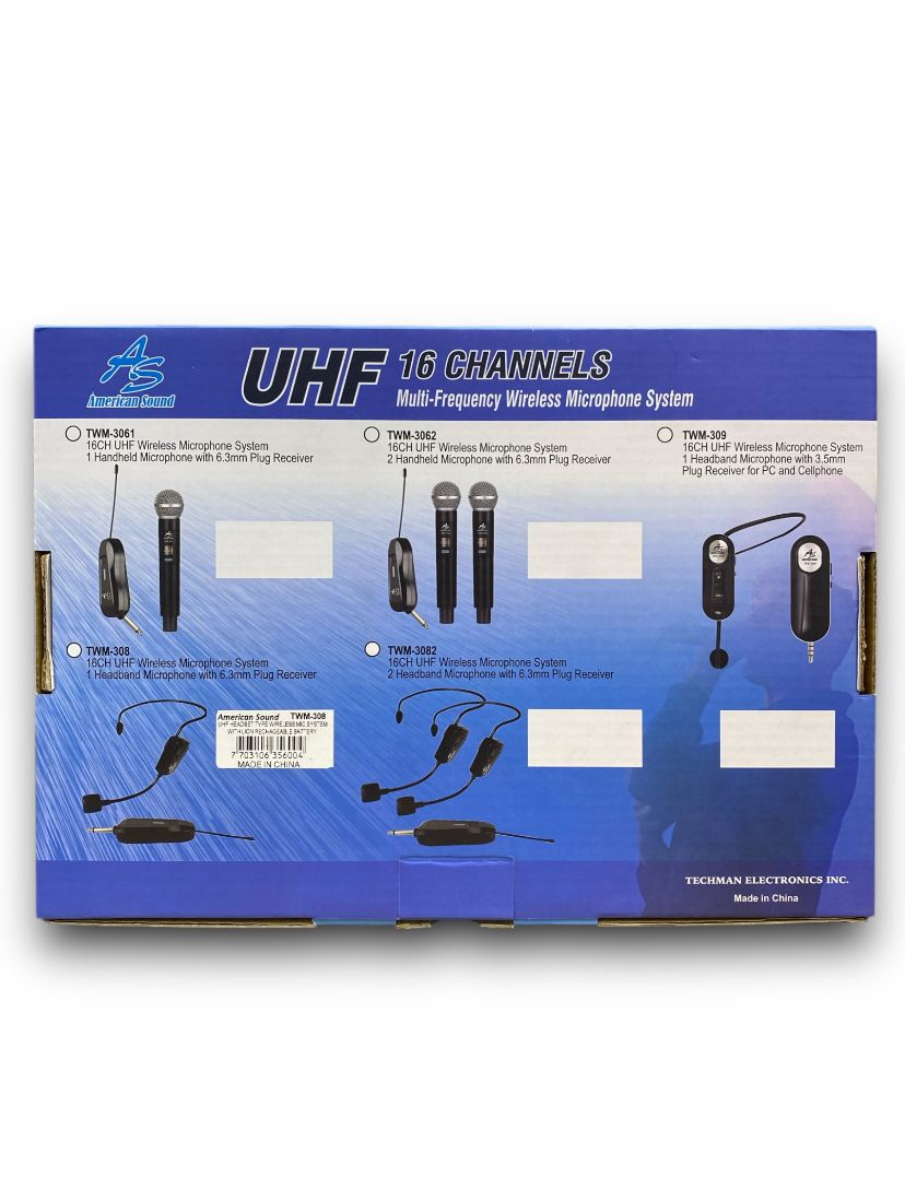 MICRÓFONO AMERICAN SOUND UHF TWM-308