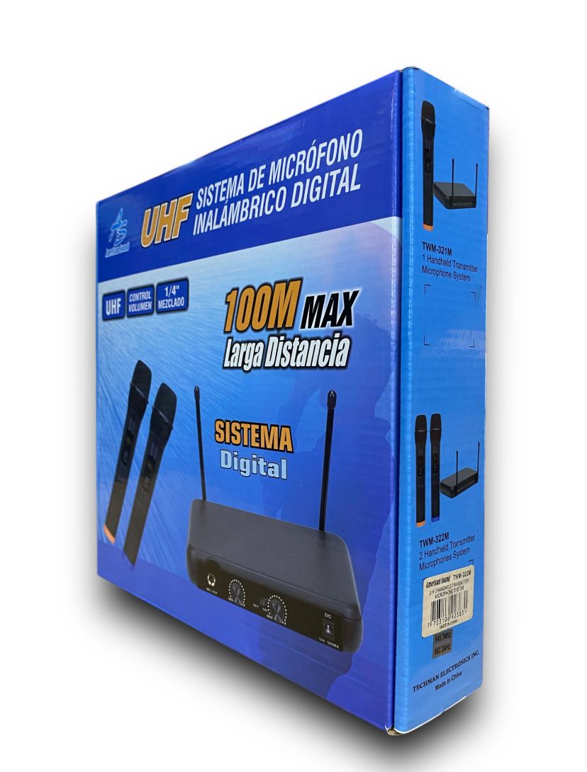 MICRÓFONOS INALÁMBRICOS AMERICAN SOUND UHF TWM322M